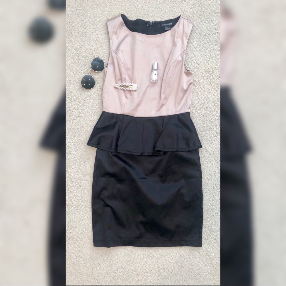 Silk Sleeveless Peplum Midi Dress